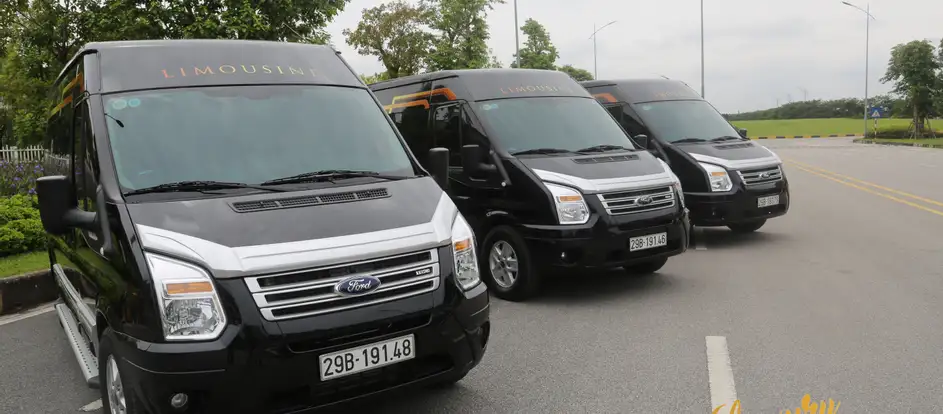 Luxury Van Limousine bringing passengers to their travel destination