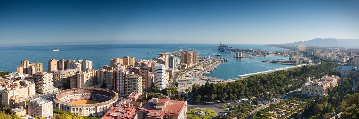 Eine schöne Aussicht vom Zentrum aus Malaga