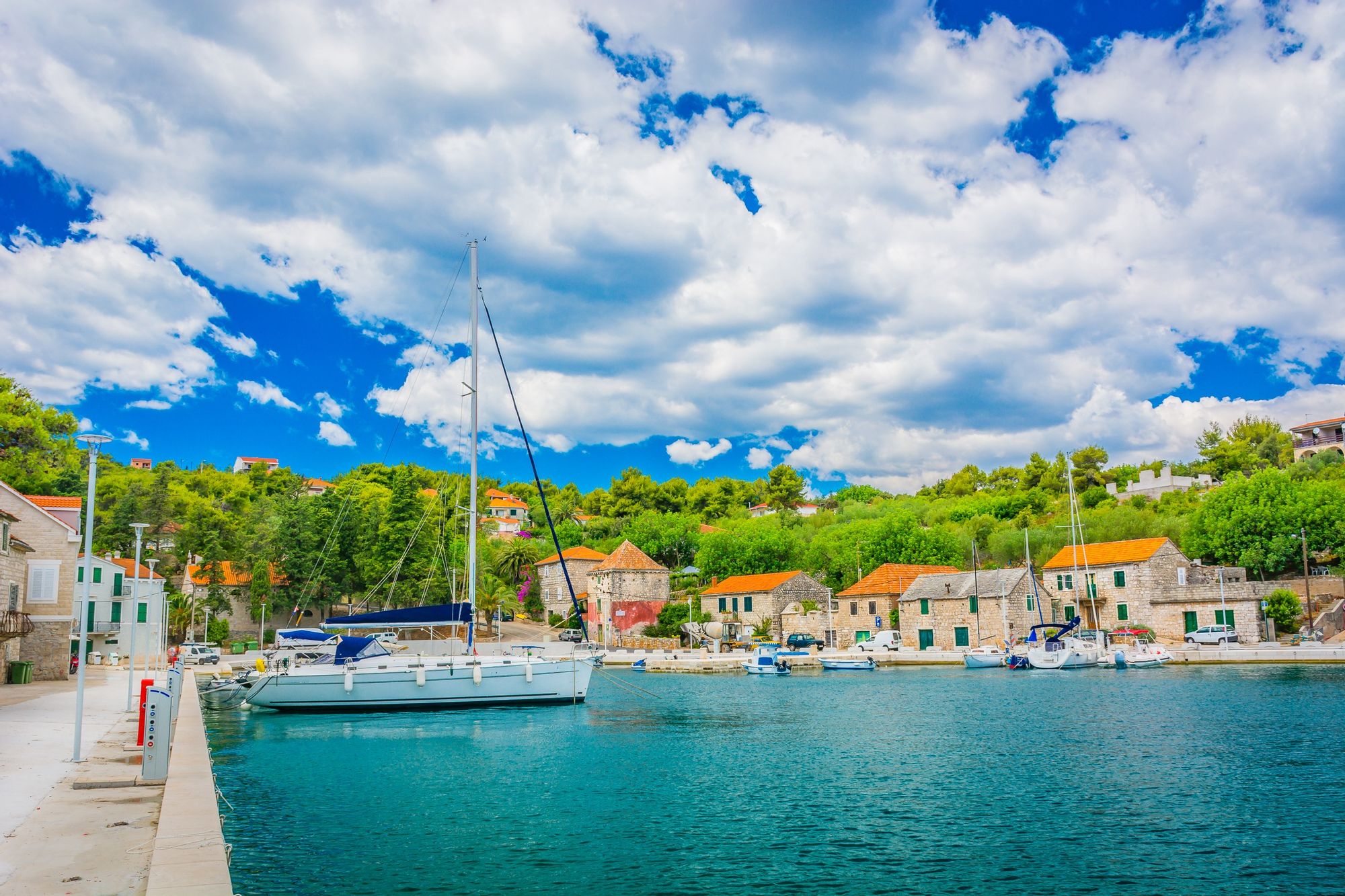 Rogac Port station within Rogac, Solta Island, Croatia