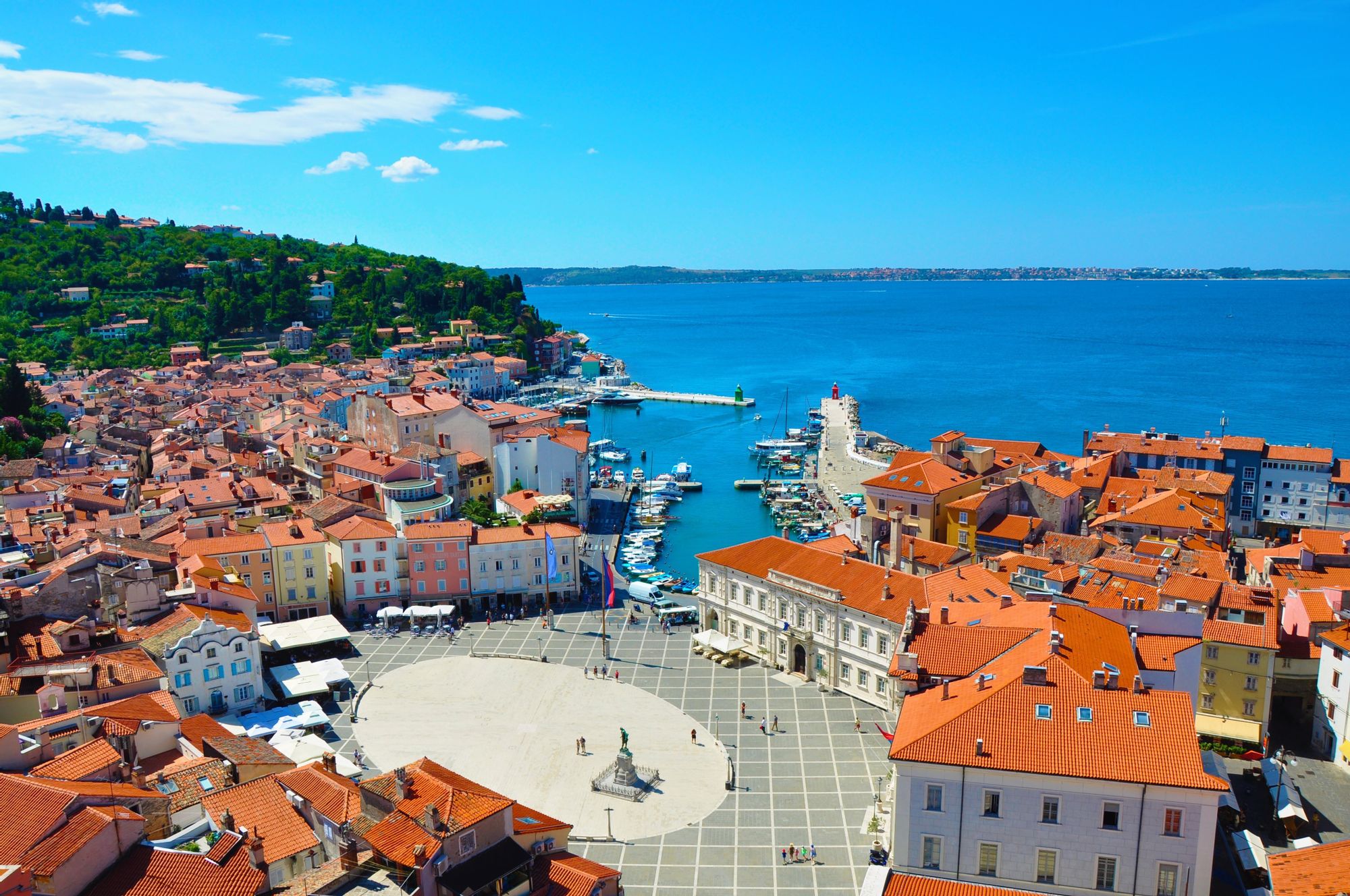 Piran Port Terminal Bahnhof innerhalb des Zentrums Piran, Slovenia