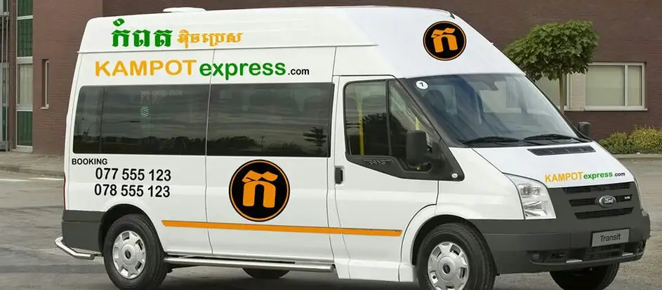 Kampot Express Fahrgäste werden an ihr Ziel gebracht
