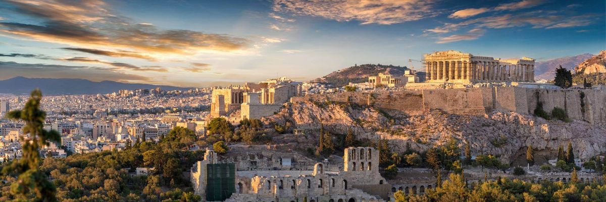 Eine schöne Aussicht vom Zentrum aus Athens