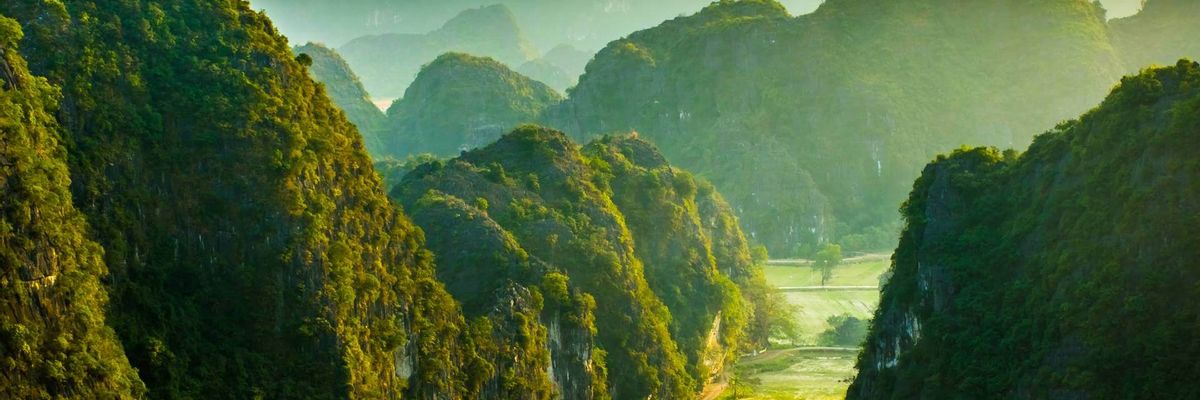 A beautiful view from within central Ninh Binh