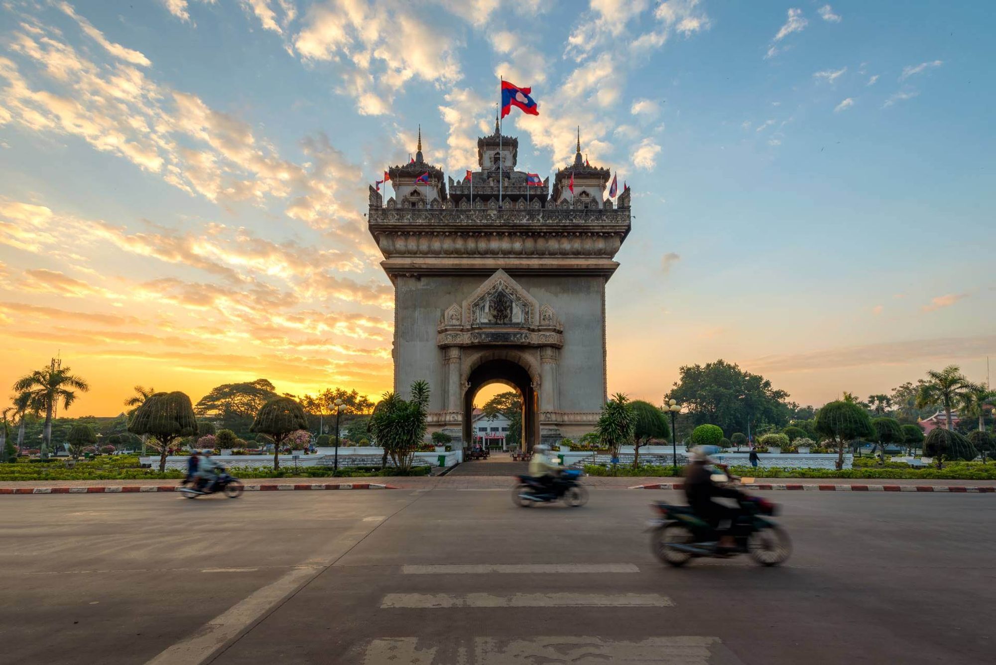 A captivating backdrop of central Vientiane