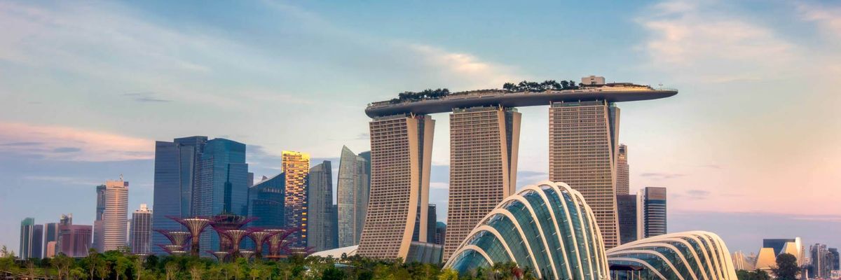 Uma vista encantadora do interior do centro de Singapore