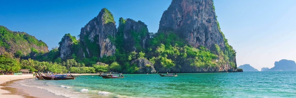 A beautiful view from within central Railay Beach