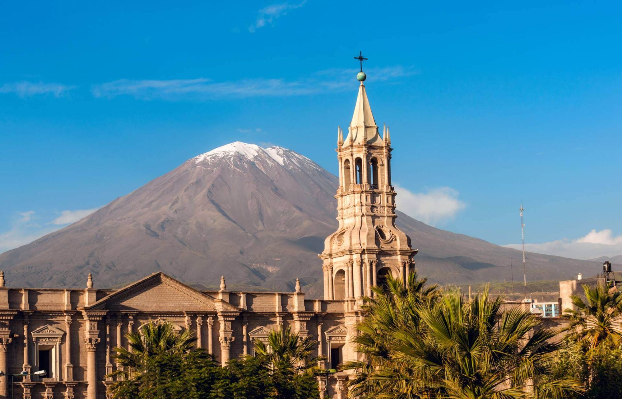 Eine bezaubernde Szenerie vom Zentrum aus Arequipa