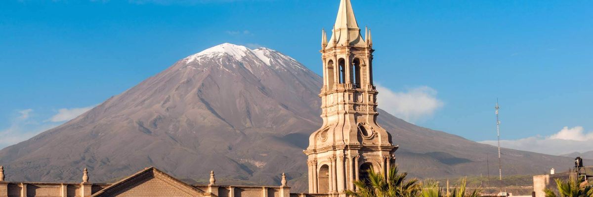 A beautiful view from within central Arequipa