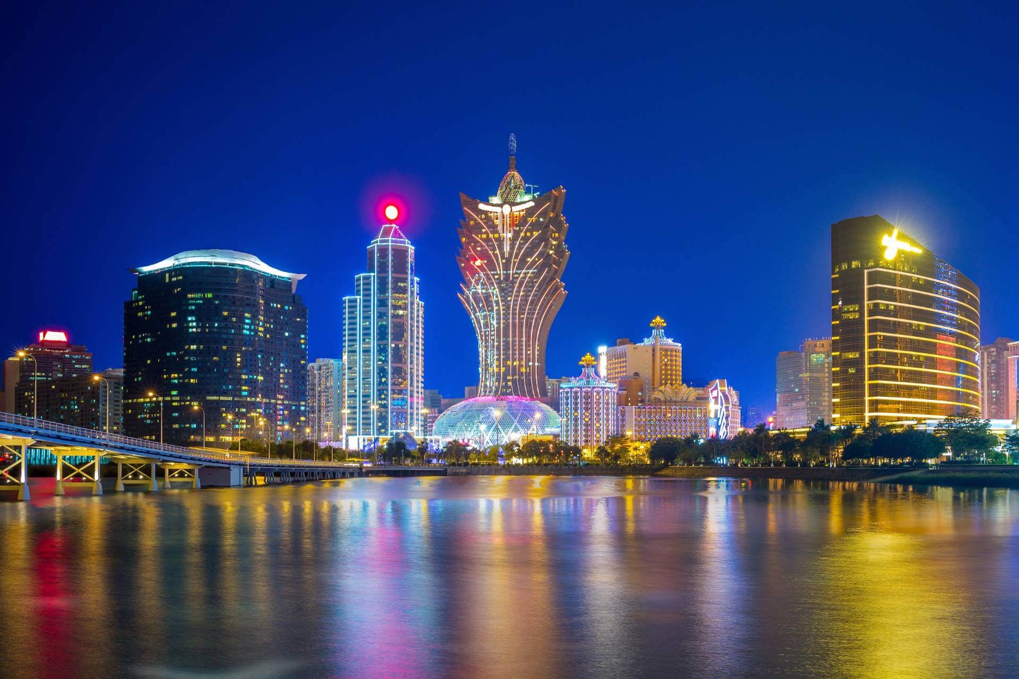 Um pano de fundo cativante do centro de Macau