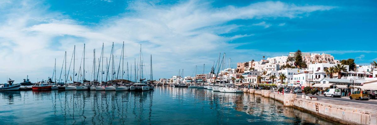 A captivating backdrop of central Naxos