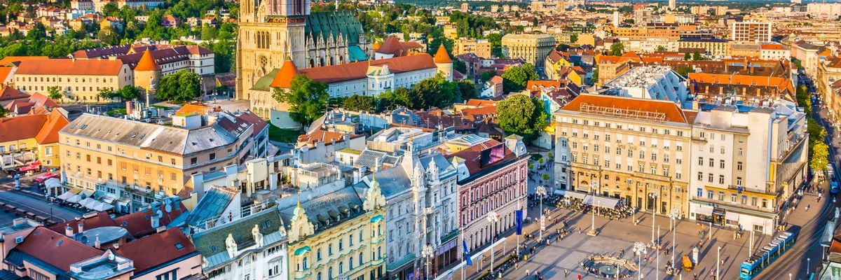 Eine schöne Aussicht vom Zentrum aus Zagreb