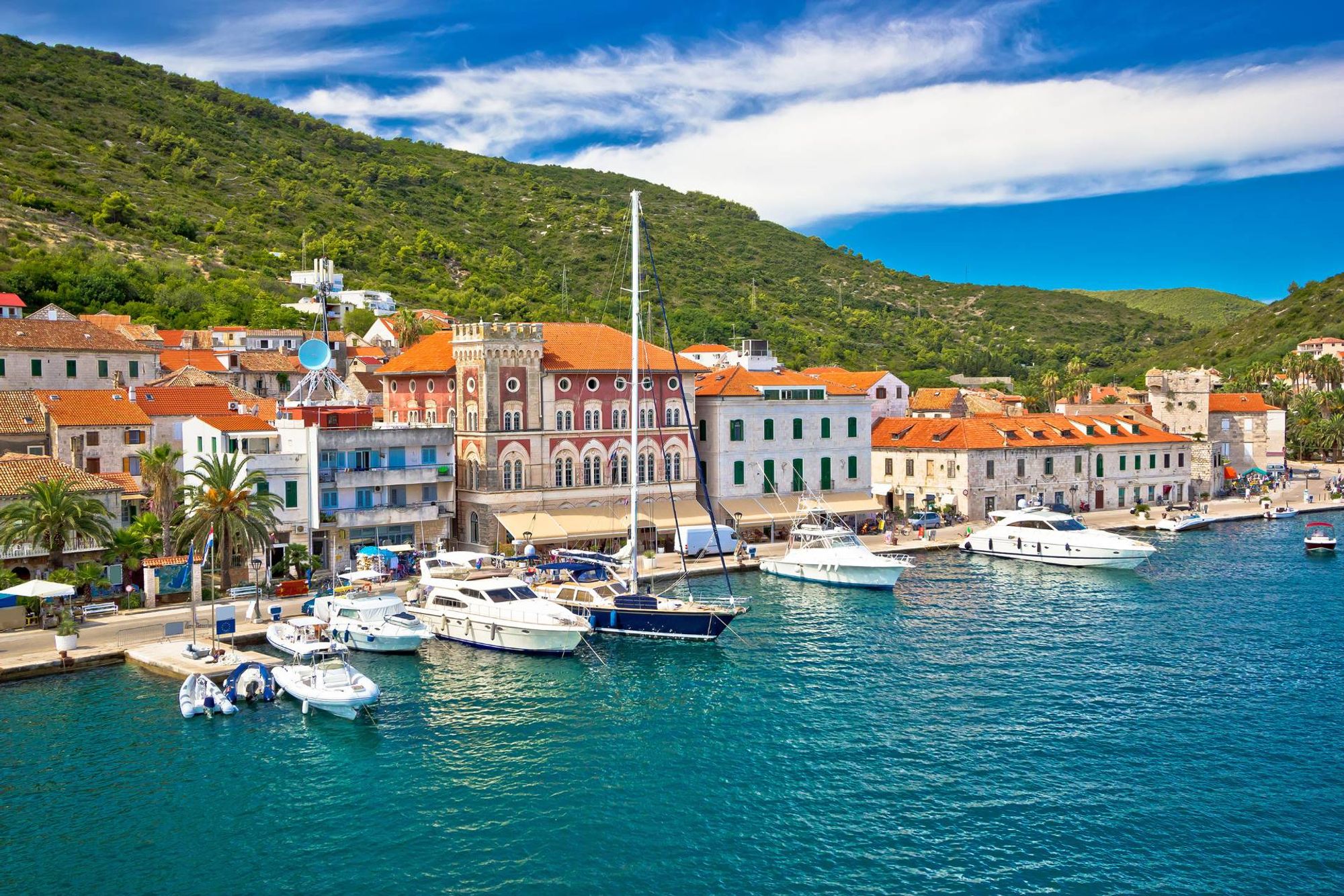 Vis Harbour station within Vis, Vis Island, Croatia