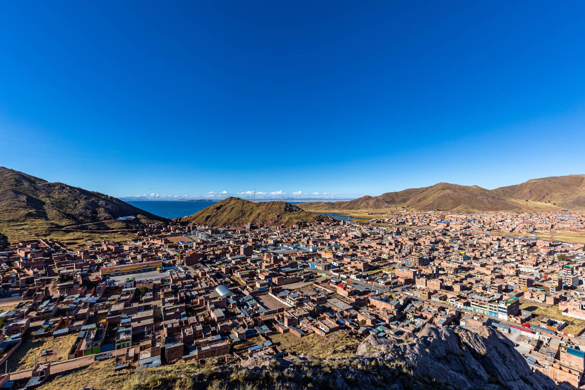 Civa Desaguadero Bahnhof innerhalb des Zentrums Desaguadero, Peru