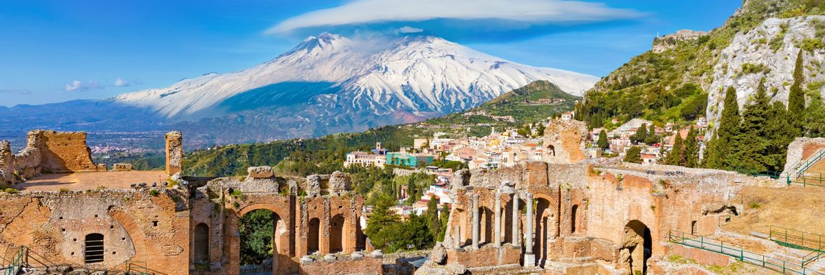 A beautiful view from within central Taormina