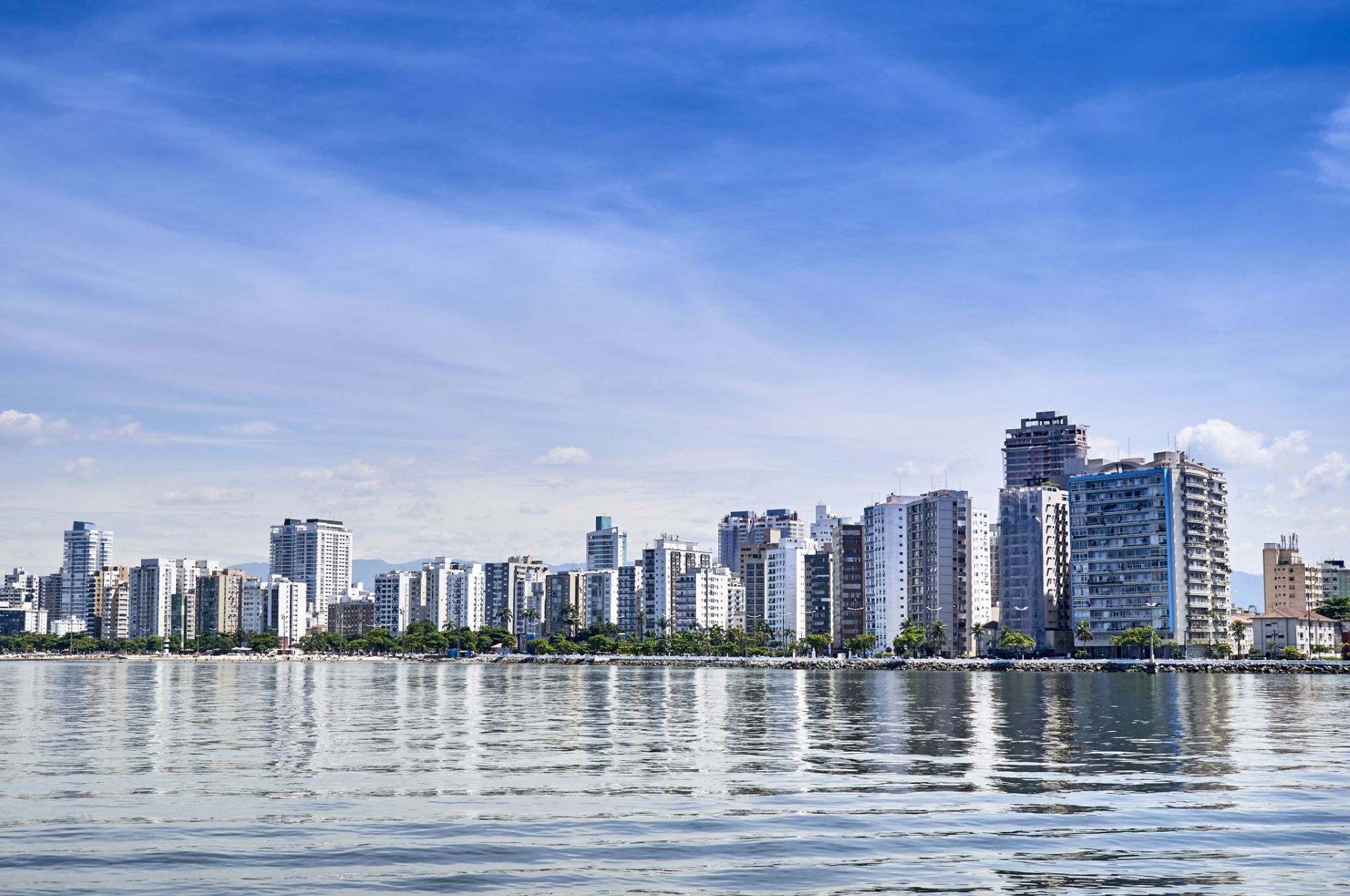 A captivating backdrop of central Santos