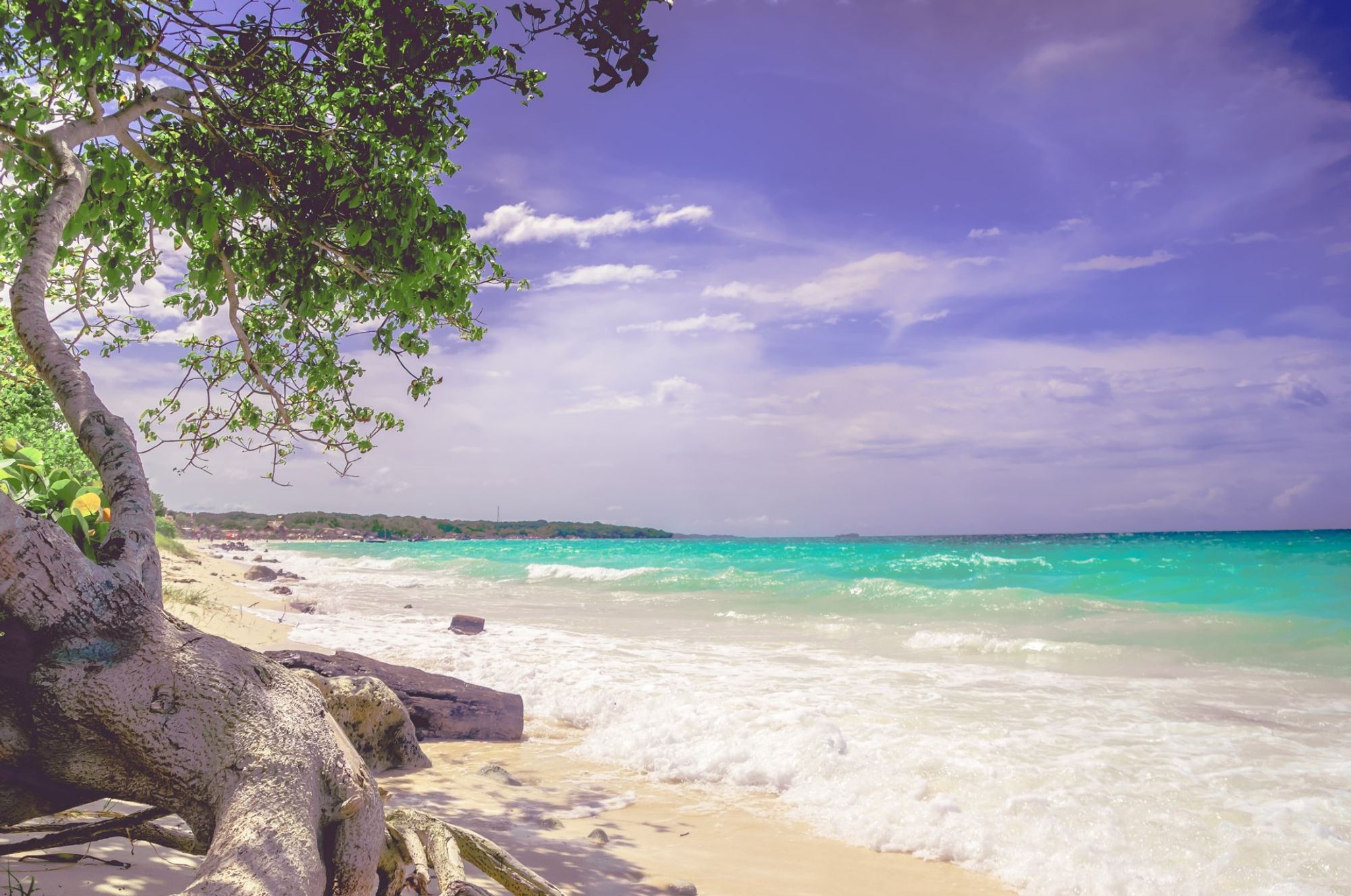 A captivating backdrop of central Playa Blanca, Isla Baru