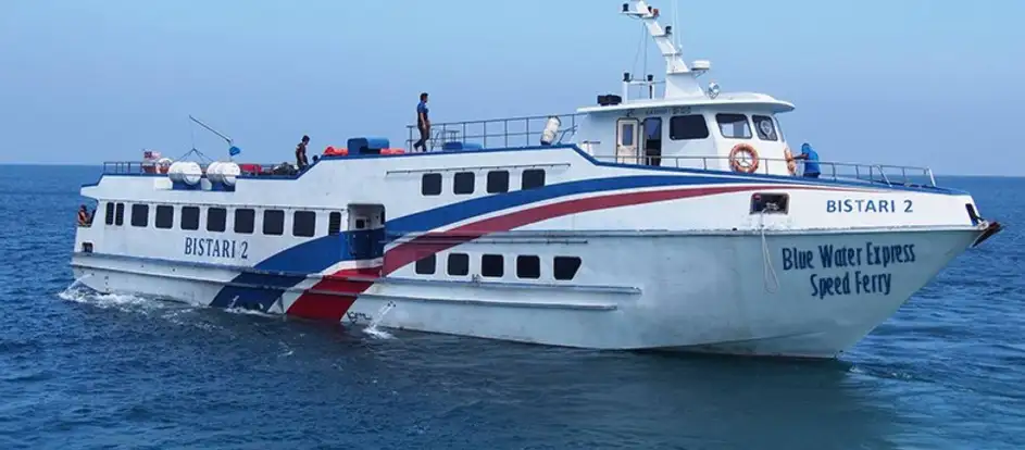 Blue Water Ferry bringing passengers to their travel destination