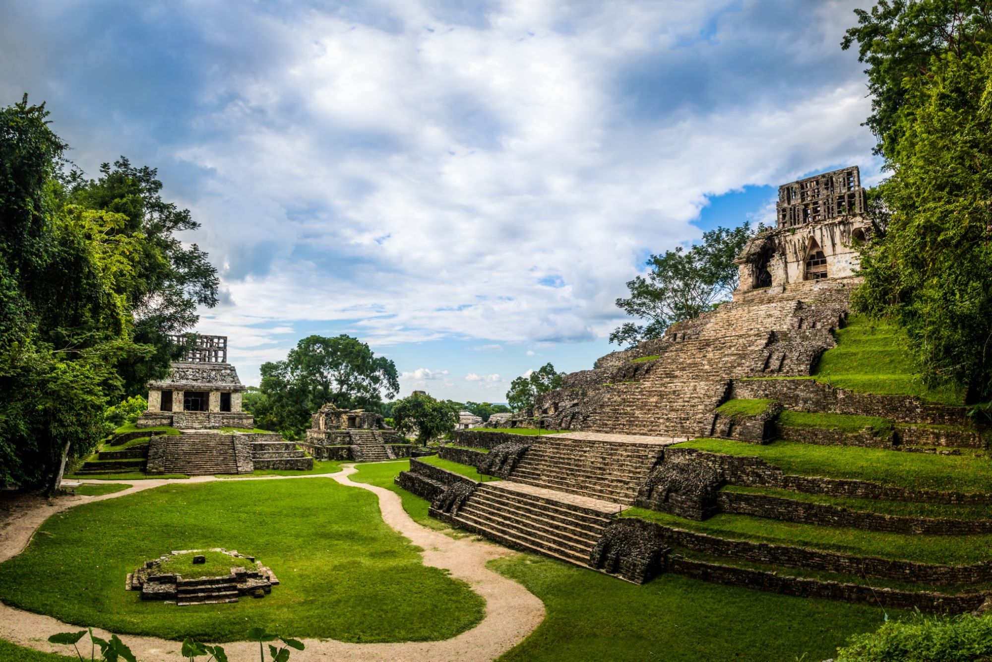 Een innemende achtergrond van centraal Palenque