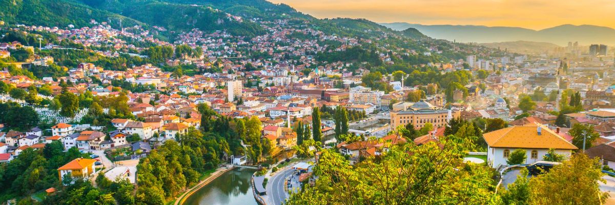 A captivating backdrop of central Sarajevo