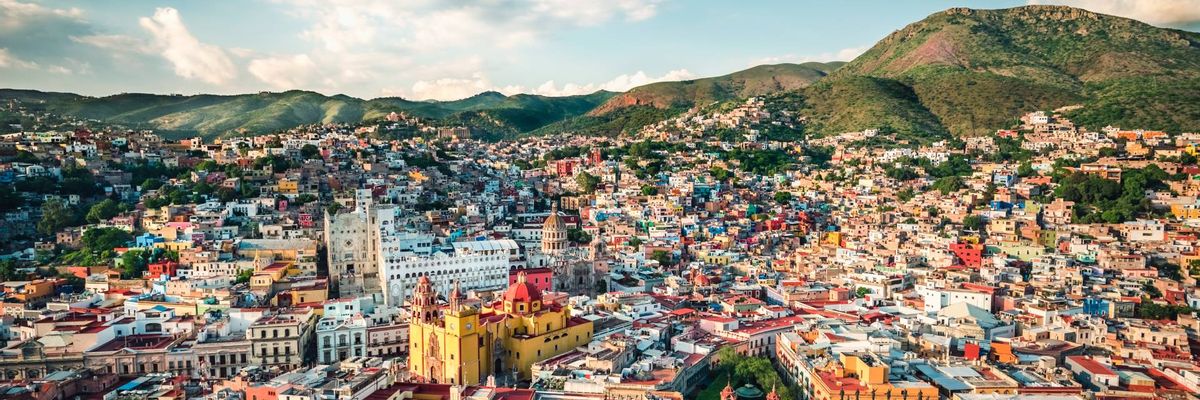 Eine schöne Aussicht vom Zentrum aus Guanajuato