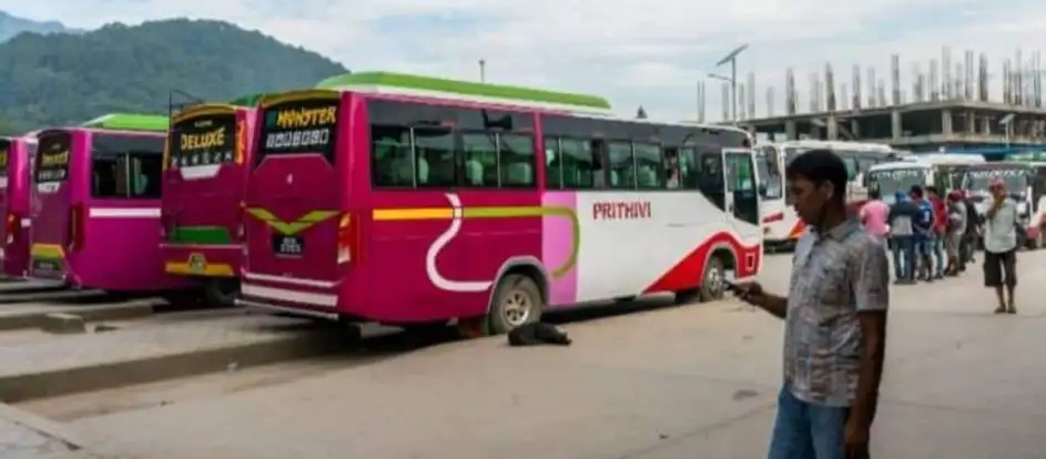 Prithivi Rajmarga Bus Company bringing passengers to their travel destination
