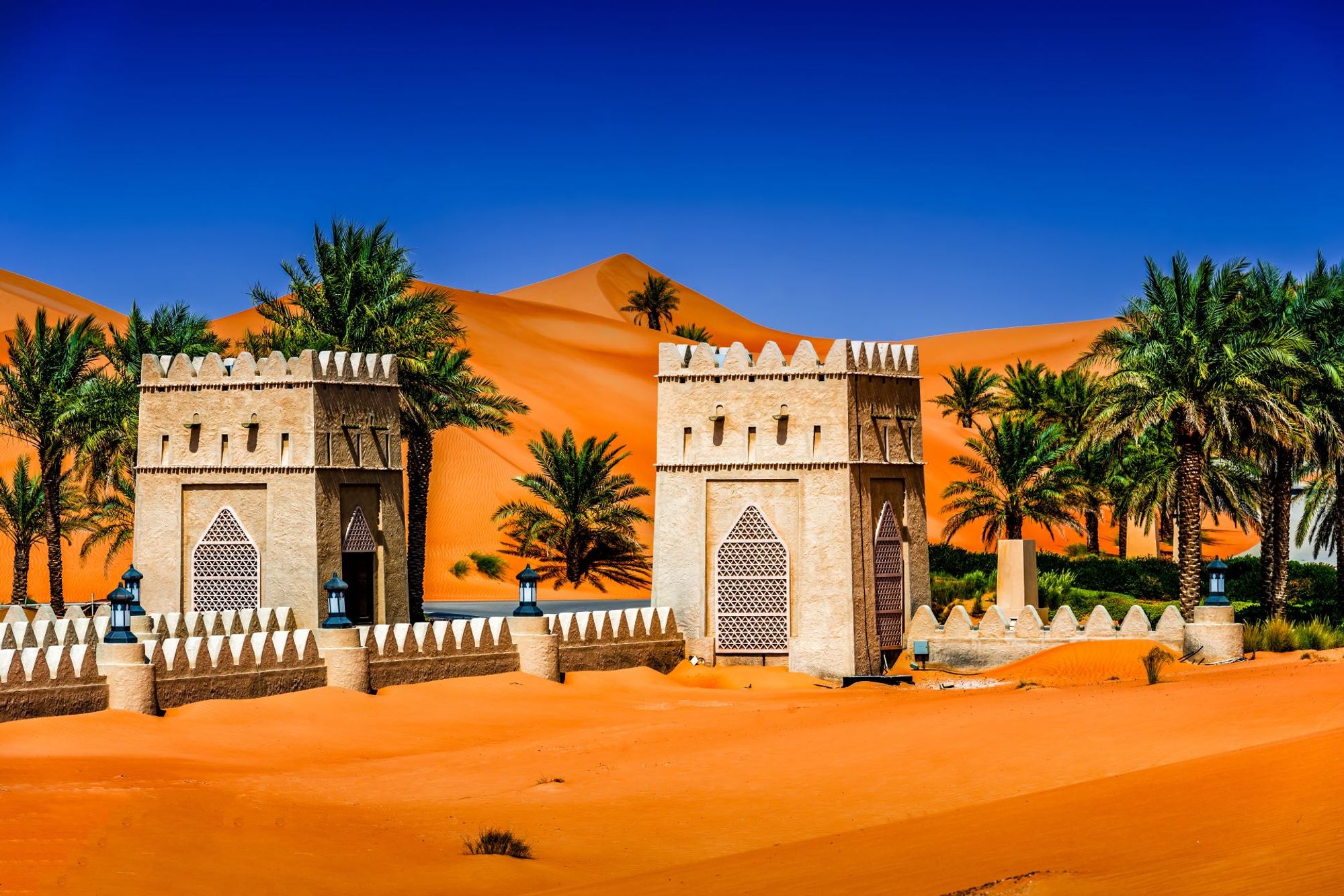 Een innemende achtergrond van centraal Qasr Al Sarab