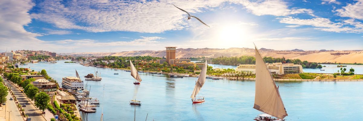 Eine schöne Aussicht vom Zentrum aus Aswan-mobile