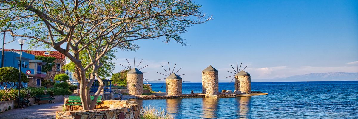 A captivating backdrop of central Chios