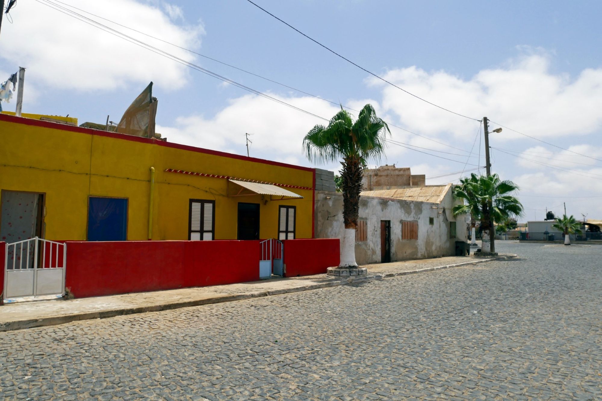 Un cautivador telón de fondo del centro Palmeira, Sal Island