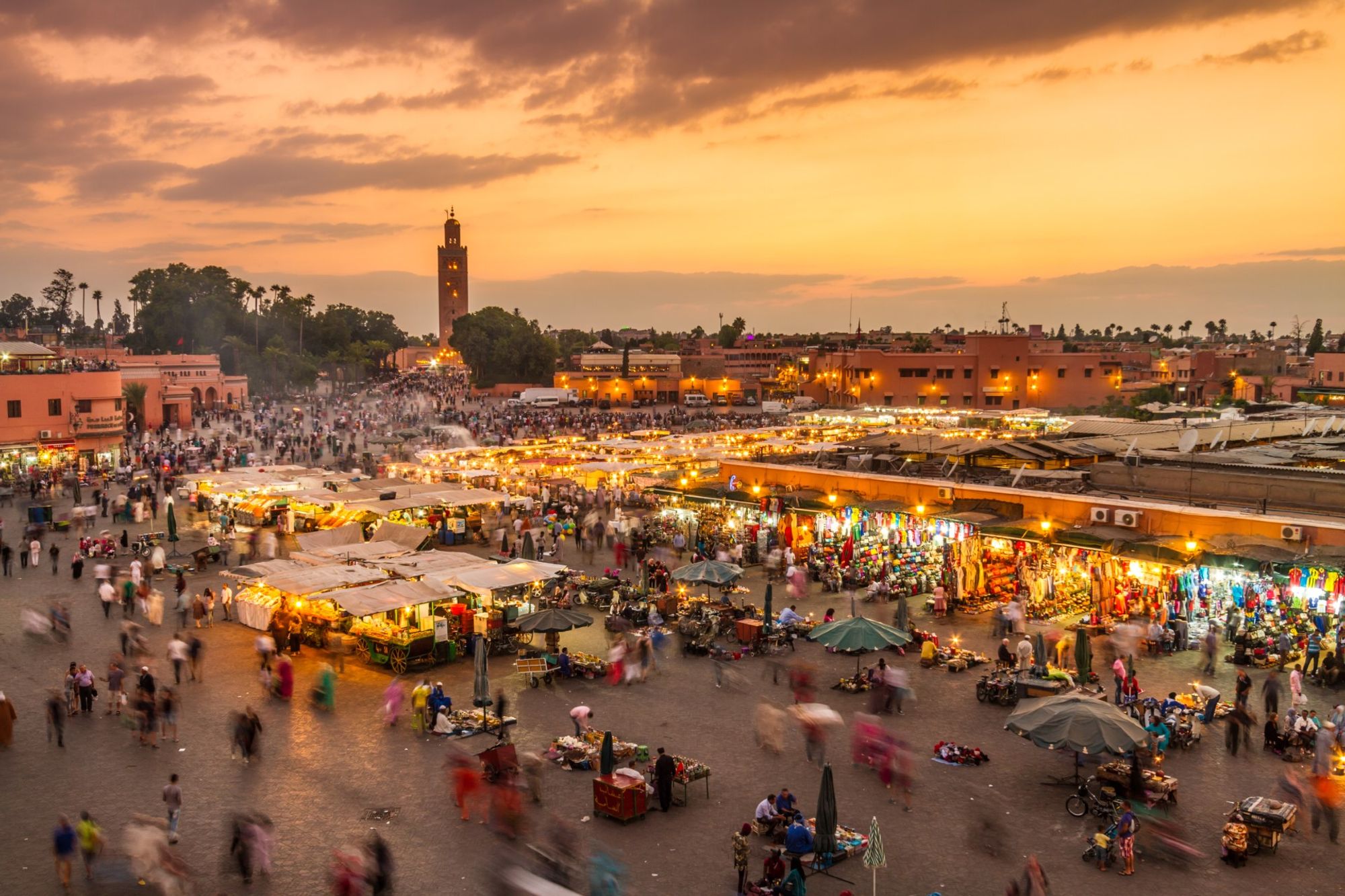 Marrakesh Jamaa El Fna station within Marrakesh, Morocco