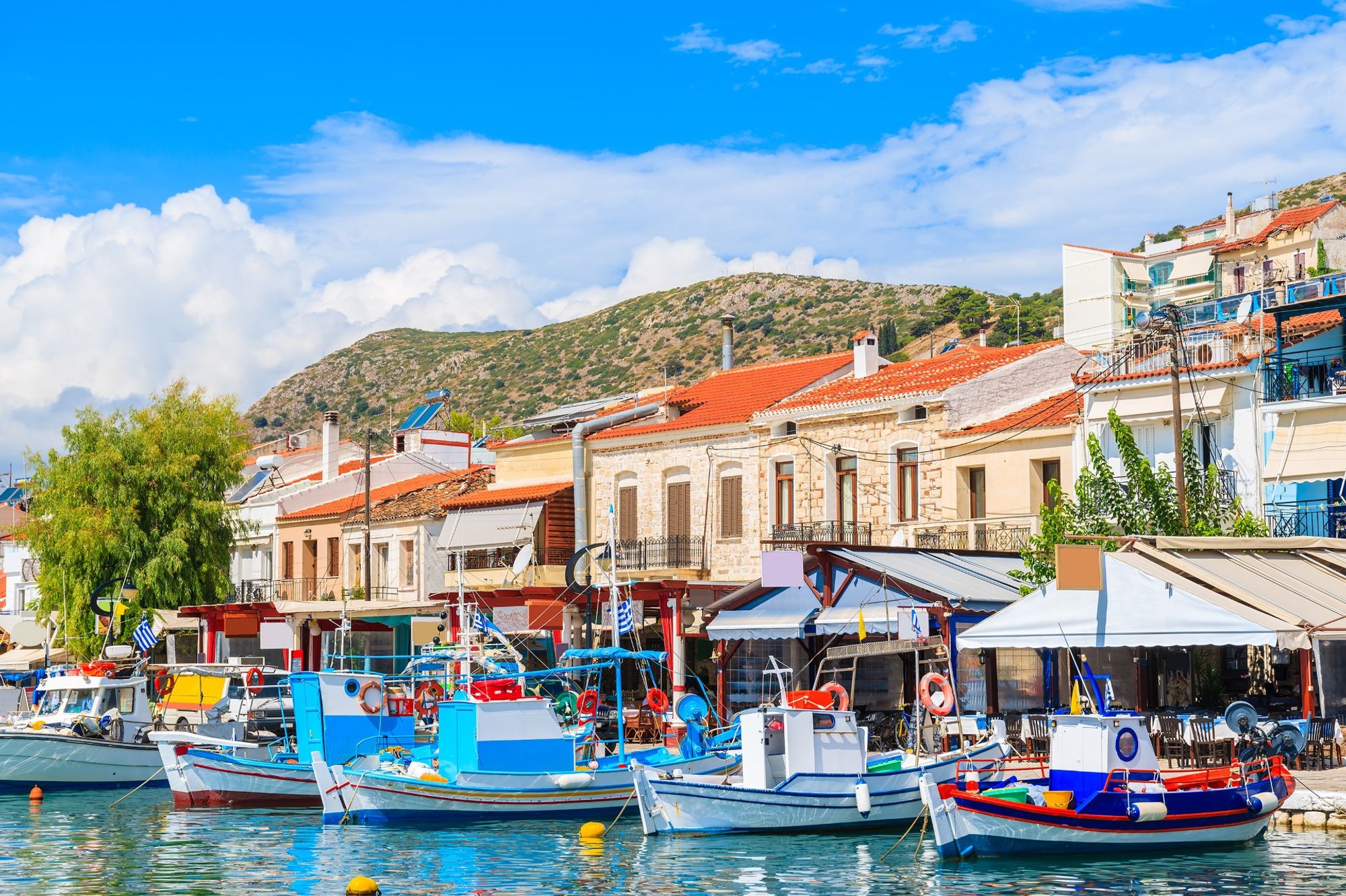 Samos Vathy Port estação dentro de Samos, Greece