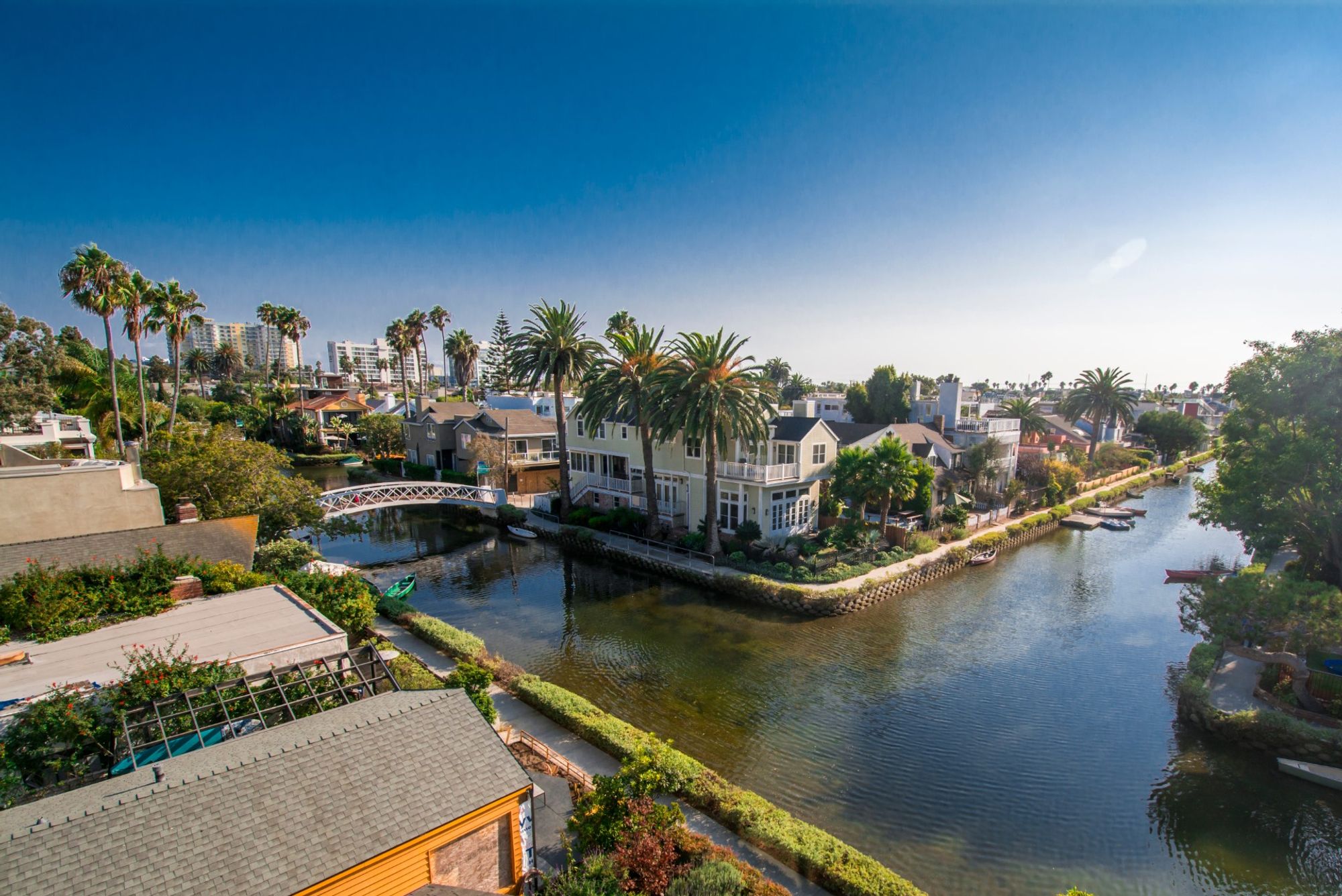 중앙의 매혹적인 배경 Venice, Los Angeles