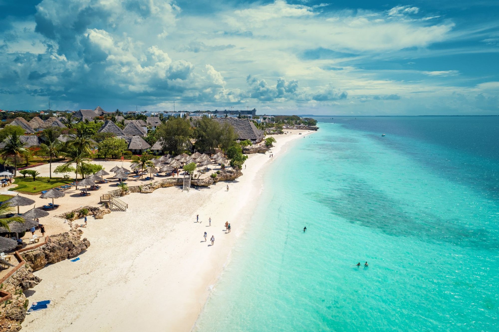 Un cautivador telón de fondo del centro Nungwi, Zanzibar Island