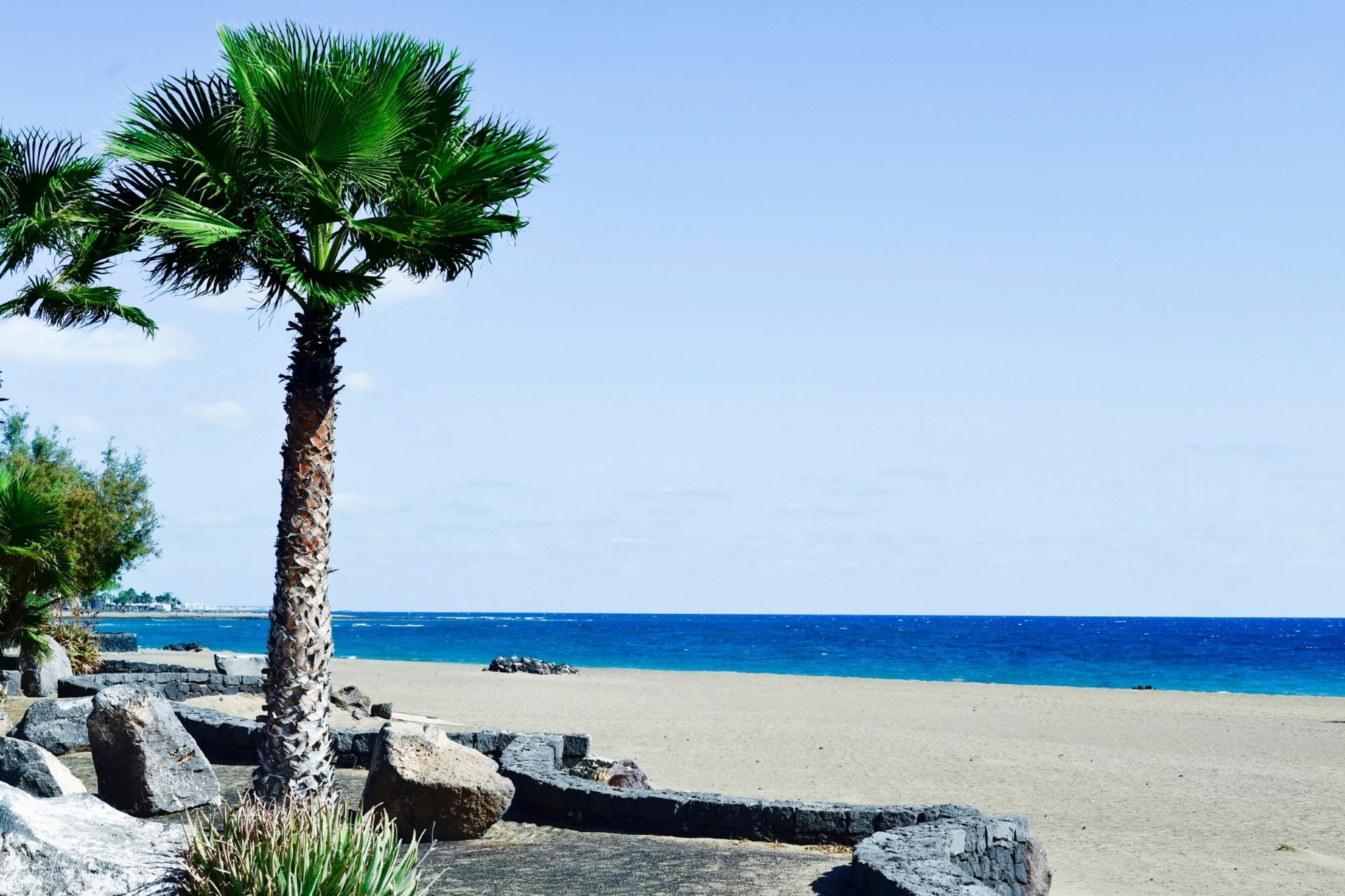 A captivating backdrop of central Playa de Matagorda, Lanzarote