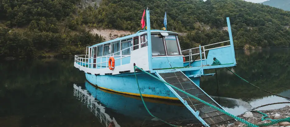 Komani Lake Ferry Berisha bringing passengers to their travel destination