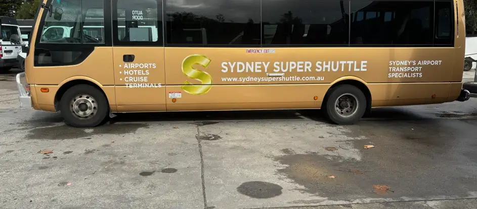 Sydney Super Shuttle bringing passengers to their travel destination