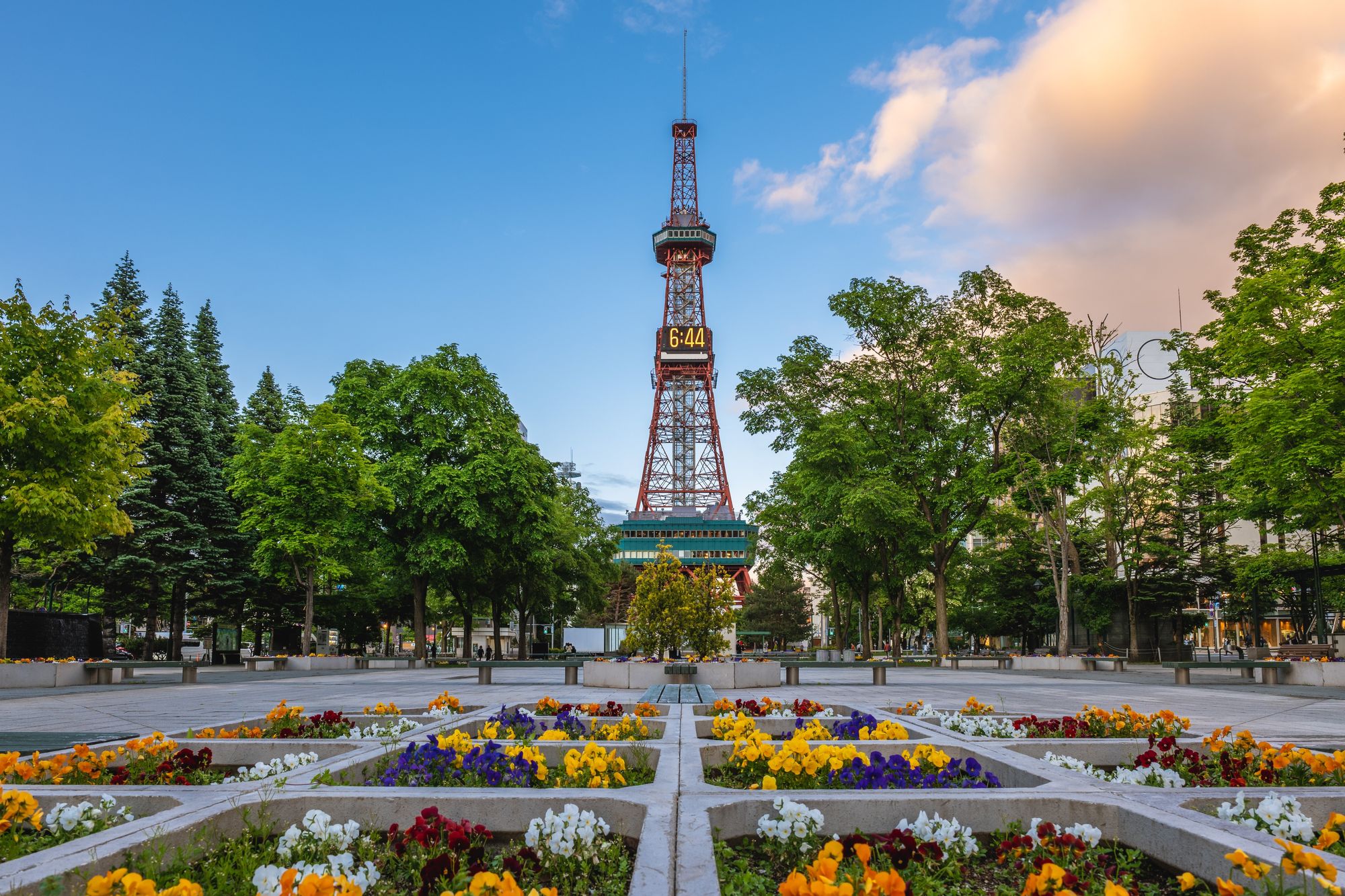 Een innemende achtergrond van centraal Sapporo