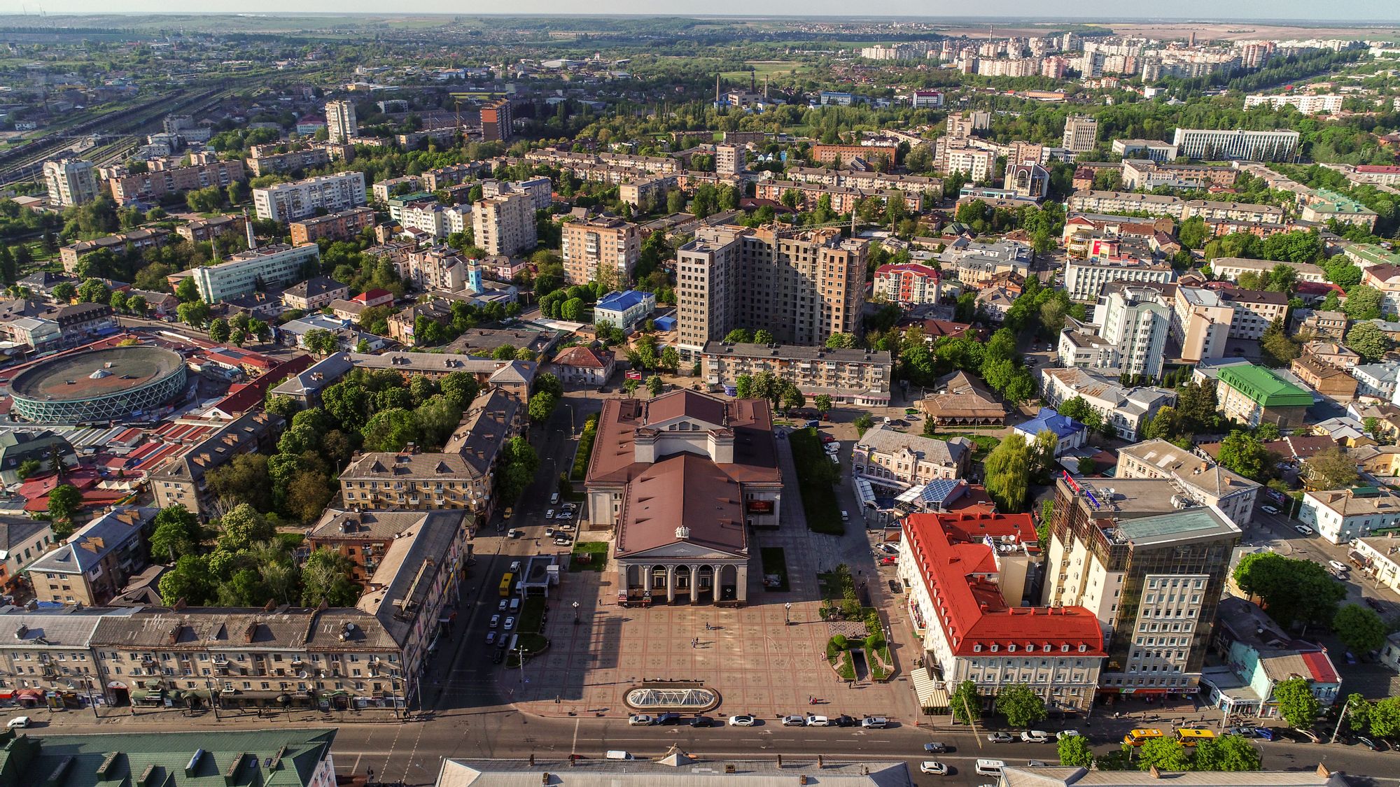 Eine bezaubernde Szenerie vom Zentrum aus Rivne