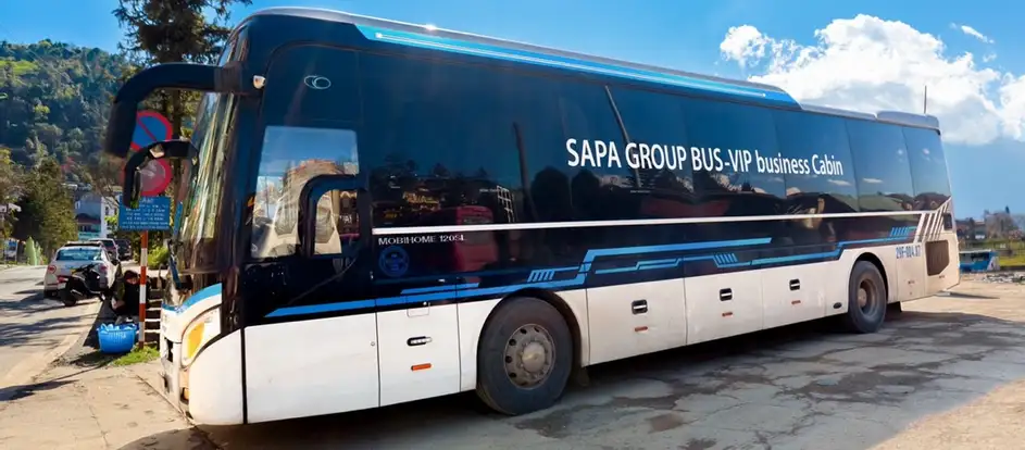 Sapa Group Bus bringing passengers to their travel destination