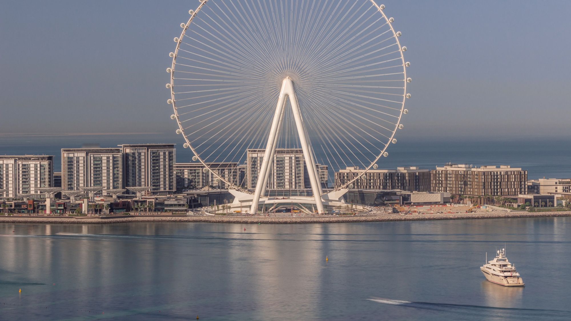 Een innemende achtergrond van centraal Dubai Marina