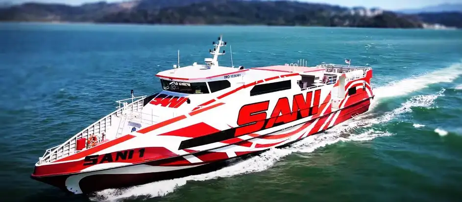 Sani Ferry bringing passengers to their travel destination