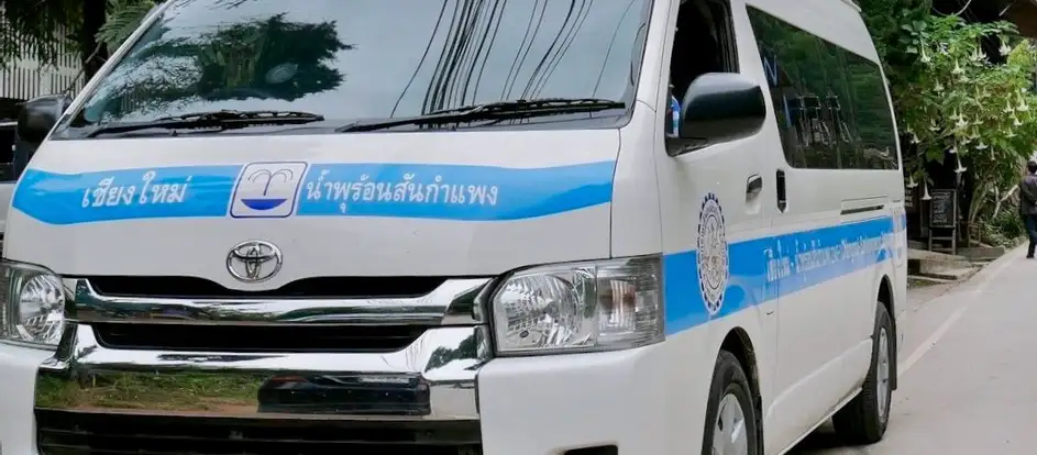Hotspring Van Transport bringing passengers to their travel destination