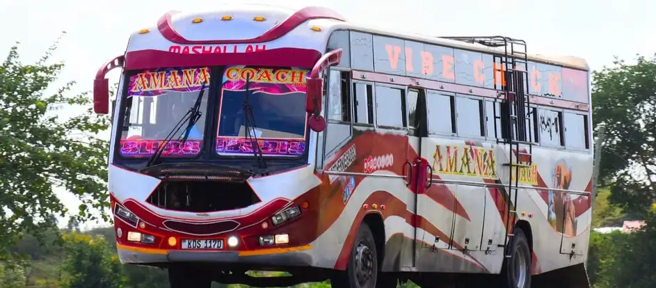 Amana Coach bringing passengers to their travel destination