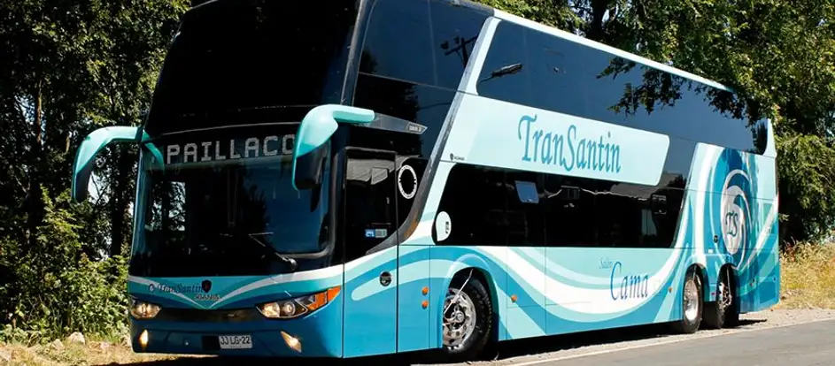 Buses Transantin bringing passengers to their travel destination